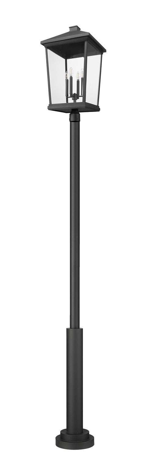 Z-LITE BEACON 4 LIGHT OUTDOOR POST MOUNT FIXTURE | 568PHXXLR-5010P-BK - Post