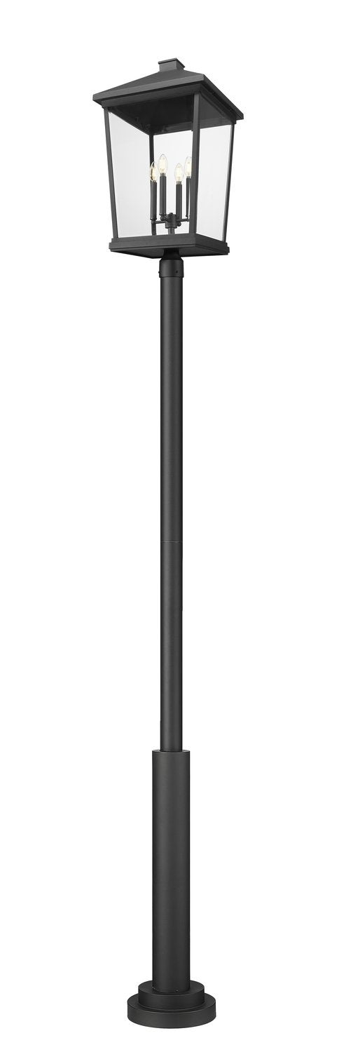 Z-LITE BEACON 4 LIGHT OUTDOOR POST MOUNT FIXTURE | 568PHXXLR-5010P-BK - Post