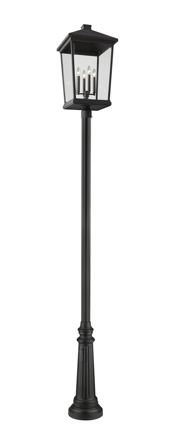 Z-LITE BEACON 4 LIGHT OUTDOOR POST MOUNTED FIXTURE | 568PHXXLR-511P-BK - Post