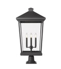 Z-LITE BEACON 4 LIGHT OUTDOOR PIER MOUNTED FIXTURE | 568PHXXLR-533PM-BK - Post