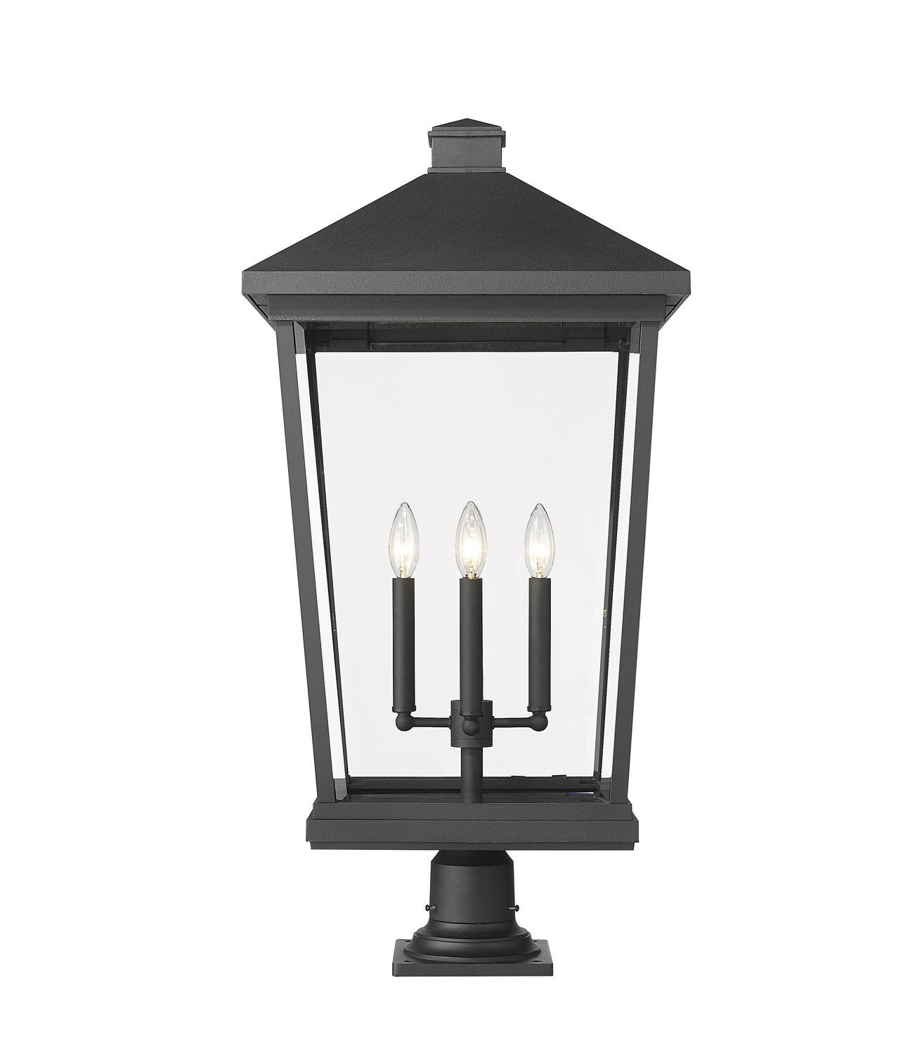Z-LITE BEACON 4 LIGHT OUTDOOR PIER MOUNTED FIXTURE | 568PHXXLR-533PM-BK - Post
