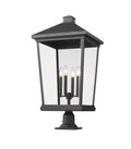 Z-LITE BEACON 4 LIGHT OUTDOOR PIER MOUNTED FIXTURE | 568PHXXLR-533PM-BK - Post
