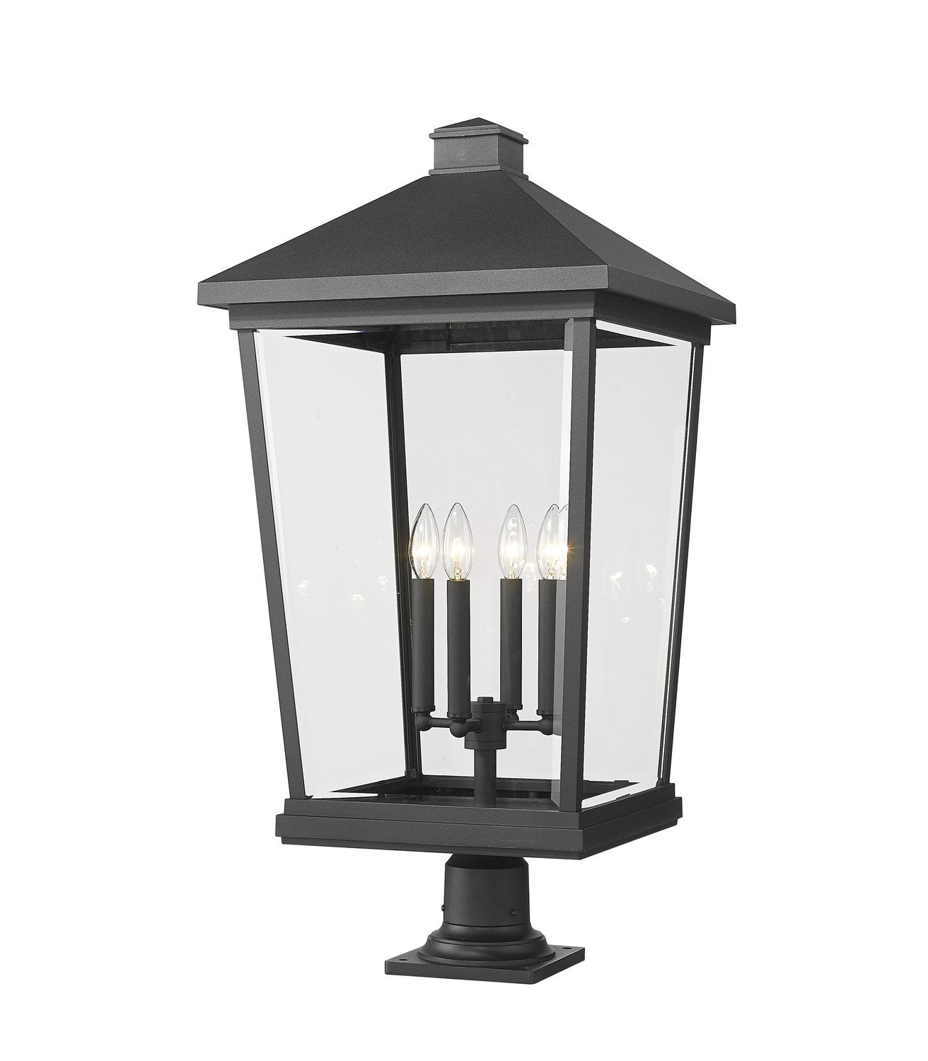 Z-LITE BEACON 4 LIGHT OUTDOOR PIER MOUNTED FIXTURE | 568PHXXLR-533PM-BK - Post