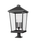 Z-LITE BEACON 4 LIGHT OUTDOOR PIER MOUNTED FIXTURE | 568PHXXLR-533PM-BK - Post