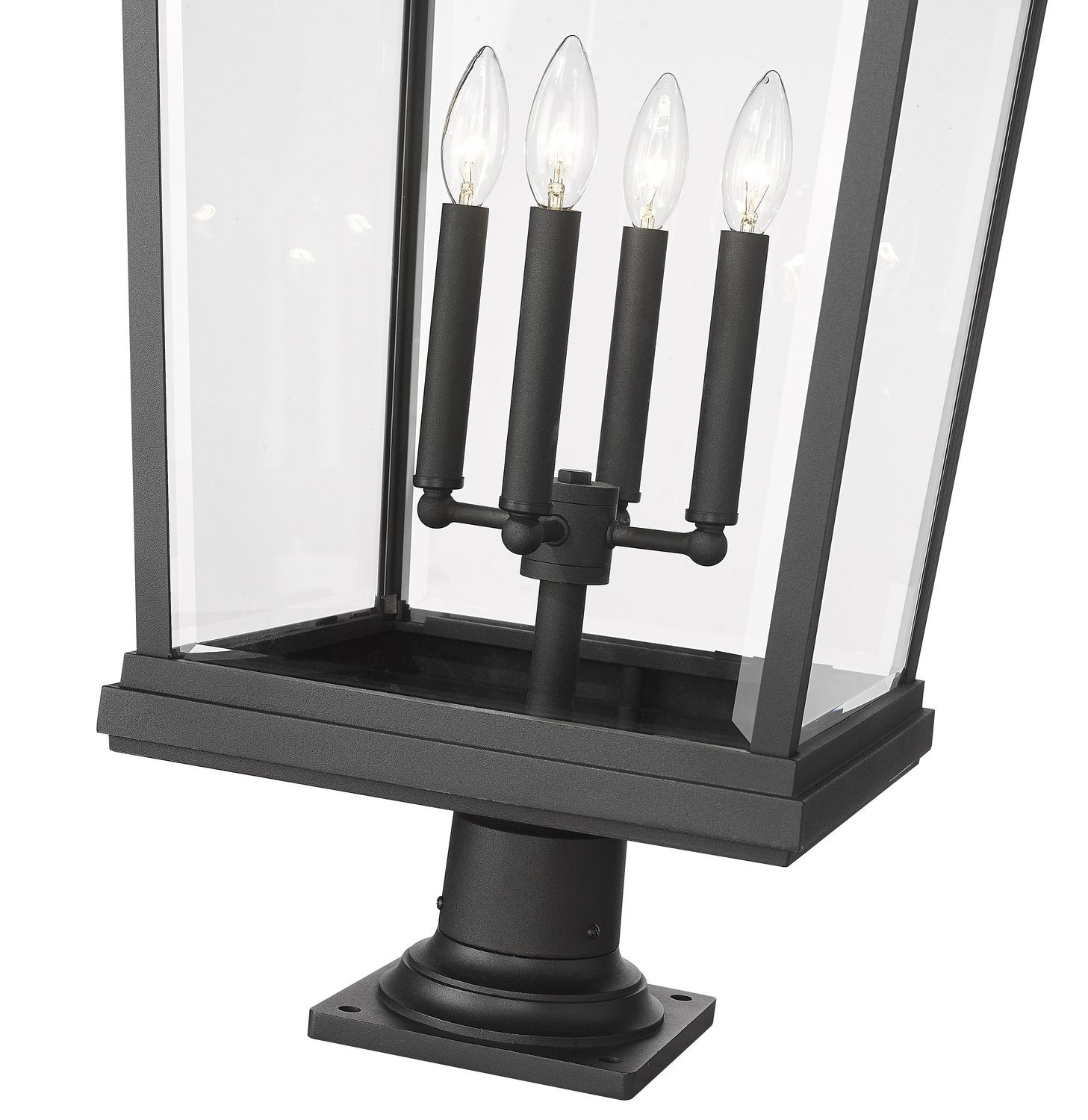 Z-LITE BEACON 4 LIGHT OUTDOOR PIER MOUNTED FIXTURE | 568PHXXLR-533PM-BK - Post