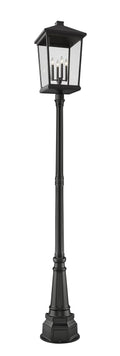 Z-LITE BEACON 4 LIGHT OUTDOOR POST MOUNTED FIXTURE | 568PHXXLR-564P-BK - Post