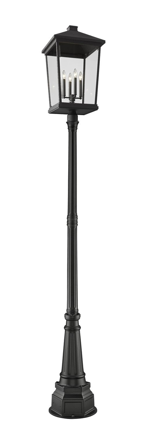 Z-LITE BEACON 4 LIGHT OUTDOOR POST MOUNTED FIXTURE | 568PHXXLR-564P-BK - Post