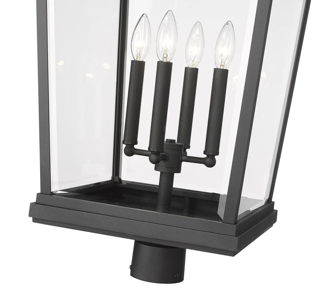 Z-LITE BEACON 4 LIGHT OUTDOOR POST MOUNT FIXTURE | 568PHXXLR-BK - Post