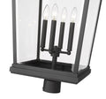 Z-LITE BEACON 4 LIGHT OUTDOOR POST MOUNT FIXTURE | 568PHXXLR-BK - Post