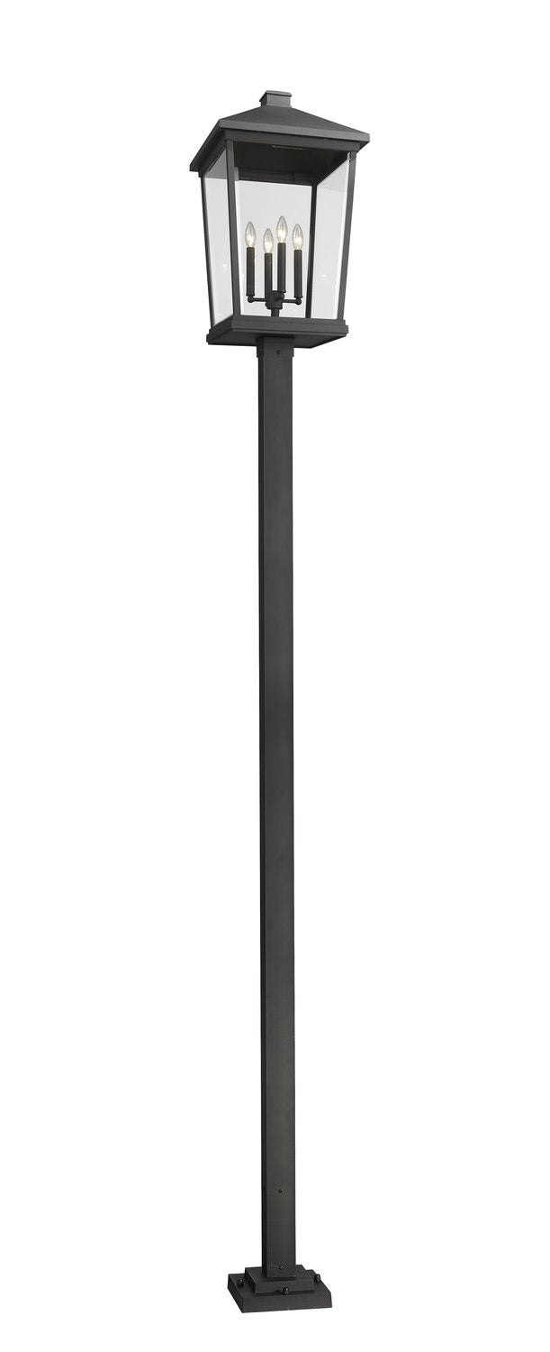 Z-LITE BEACON 4 LIGHT OUTDOOR POST MOUNTED FIXTURE | 568PHXXLS-536P-BK - Post