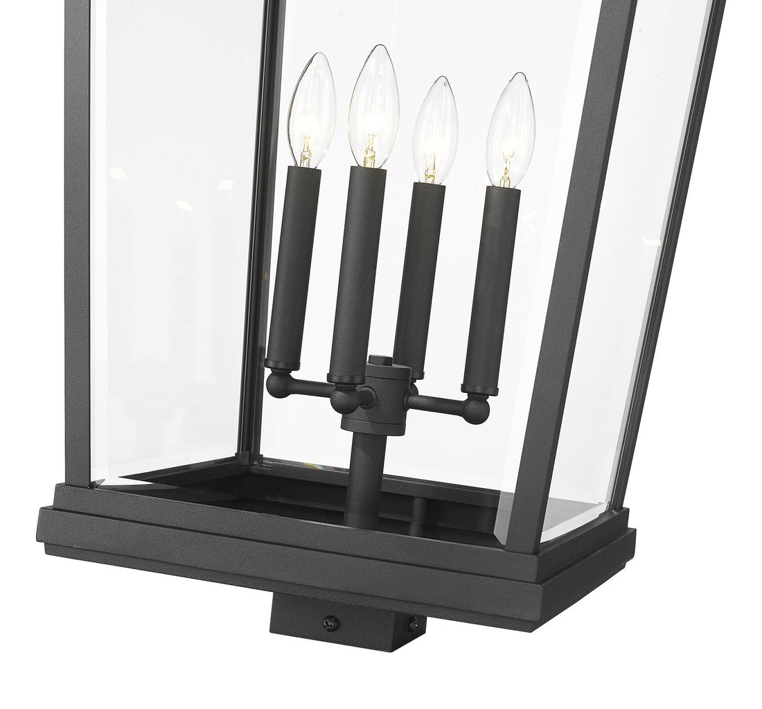Z-LITE BEACON 4 LIGHT OUTDOOR POST MOUNT FIXTURE | 568PHXXLS-BK - Post