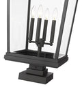 Z-LITE BEACON 4 LIGHT OUTDOOR PIER MOUNTED FIXTURE | 568PHXXLS-SQPM-BK - Post