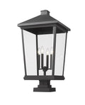 Z-LITE BEACON 4 LIGHT OUTDOOR PIER MOUNTED FIXTURE | 568PHXXLS-SQPM-BK - Post