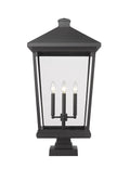 Z-LITE BEACON 4 LIGHT OUTDOOR PIER MOUNTED FIXTURE | 568PHXXLS-SQPM-BK - Post