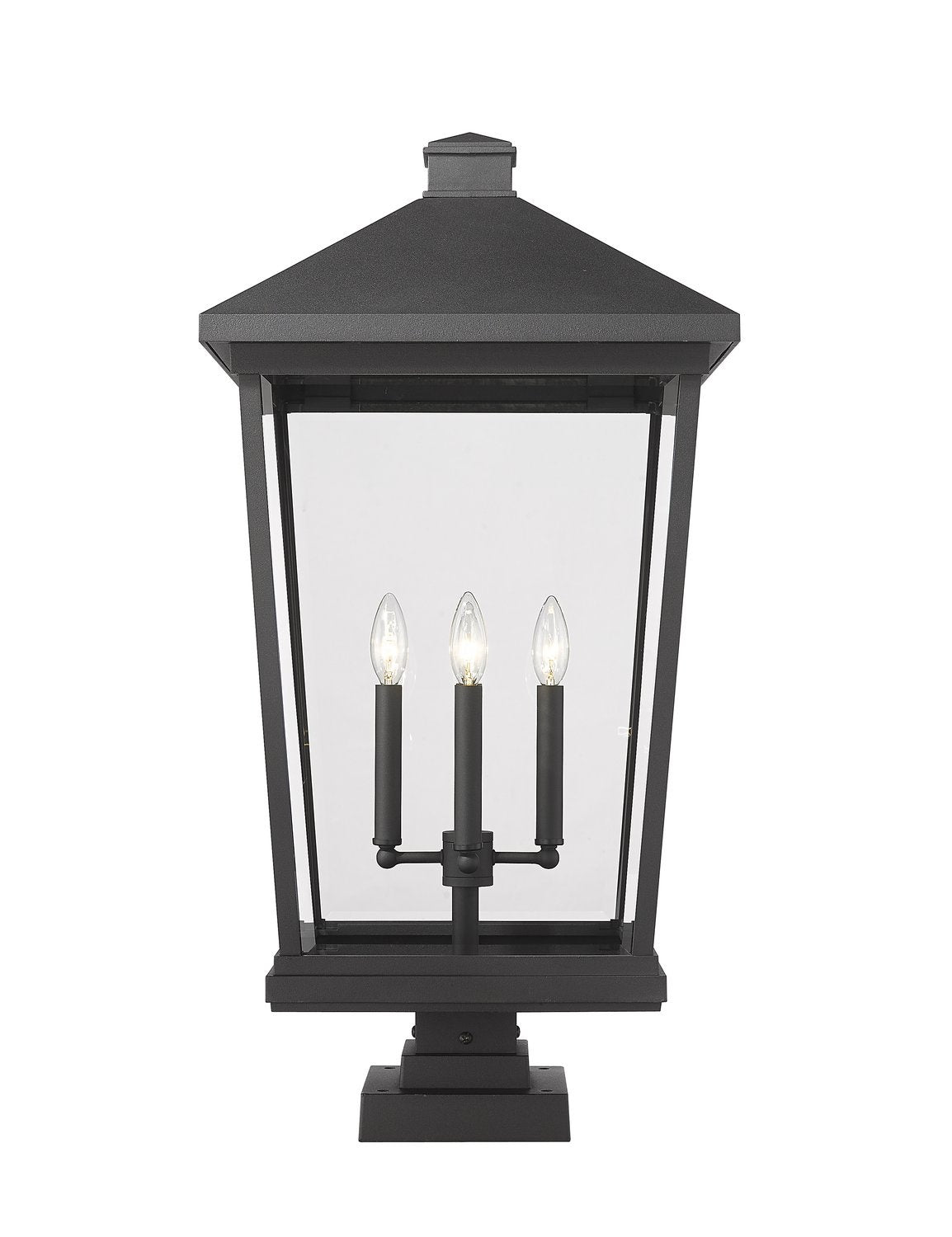 Z-LITE BEACON 4 LIGHT OUTDOOR PIER MOUNTED FIXTURE | 568PHXXLS-SQPM-BK - Post