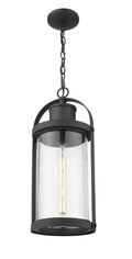Z-LITE, ROUNDHOUSE OUTDOOR CHAIN MOUNT CEILING FIXTURE, OUTDOOR CEILING LIGHT