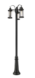 Z-LITE ROUNDHOUSE OUTDOOR POST MOUNTED FIXTURE | 569MP3-511P-BK - Post