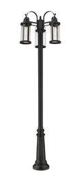 Z-LITE ROUNDHOUSE OUTDOOR POST MOUNTED FIXTURE | 569MP3-511P-BK - Post