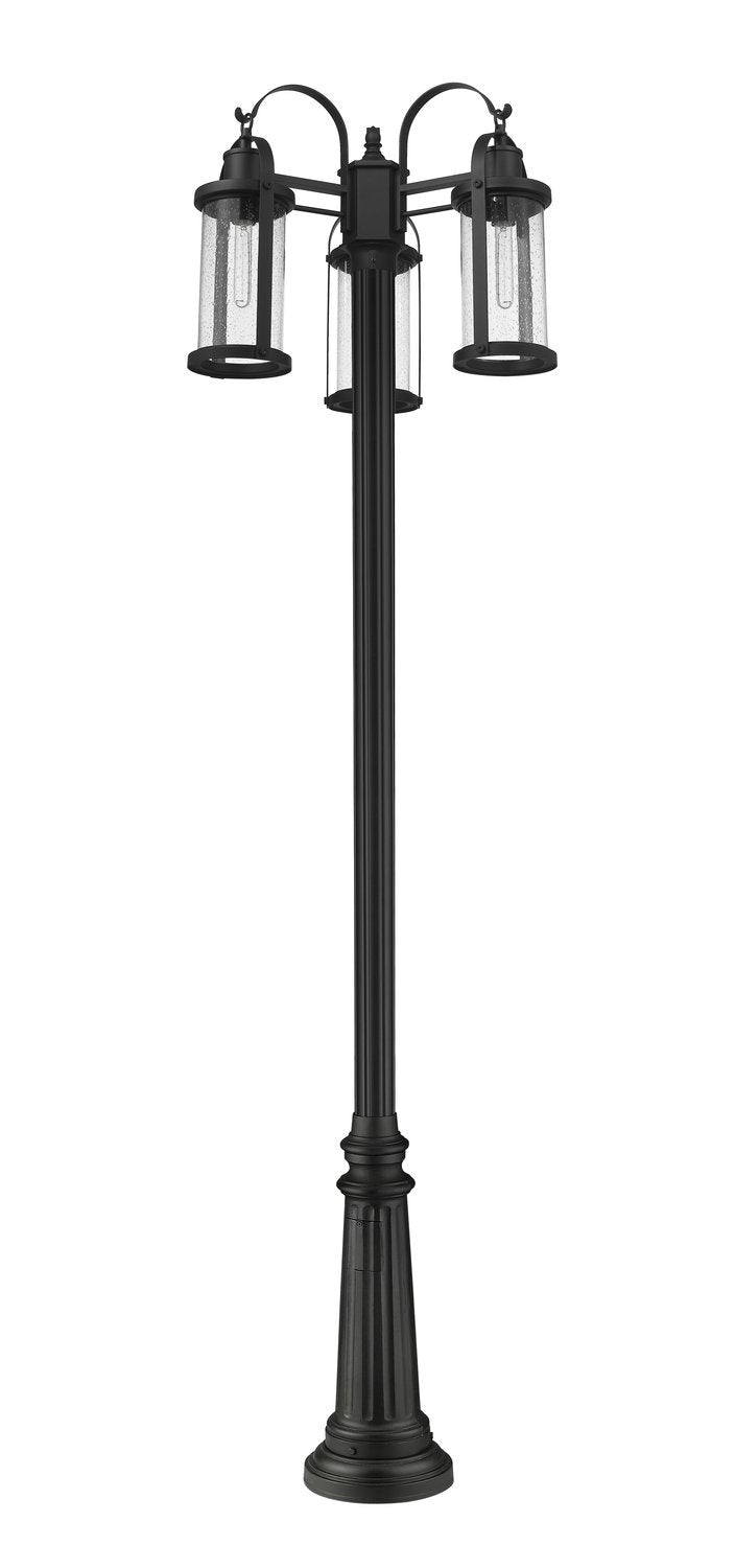 Z-LITE ROUNDHOUSE OUTDOOR POST MOUNTED FIXTURE | 569MP3-511P-BK - Post