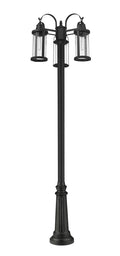 Z-LITE ROUNDHOUSE OUTDOOR POST MOUNTED FIXTURE | 569MP3-511P-BK - Post