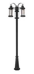 Z-LITE ROUNDHOUSE OUTDOOR POST MOUNTED FIXTURE | 569MP3-519P-BK - Post