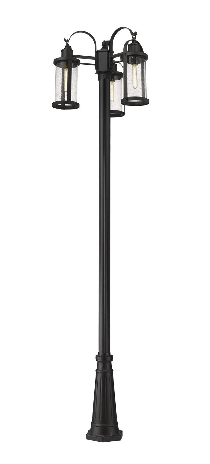 Z-LITE ROUNDHOUSE OUTDOOR POST MOUNTED FIXTURE | 569MP3-519P-BK - Post