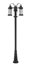 Z-LITE ROUNDHOUSE OUTDOOR POST MOUNTED FIXTURE | 569MP3-519P-BK - Post