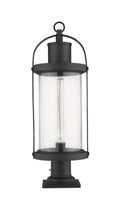 Z-LITE ROUNDHOUSE OUTDOOR PIER MOUNTED FIXTURE - 533PM | 569PHB-533PM-BK - Post