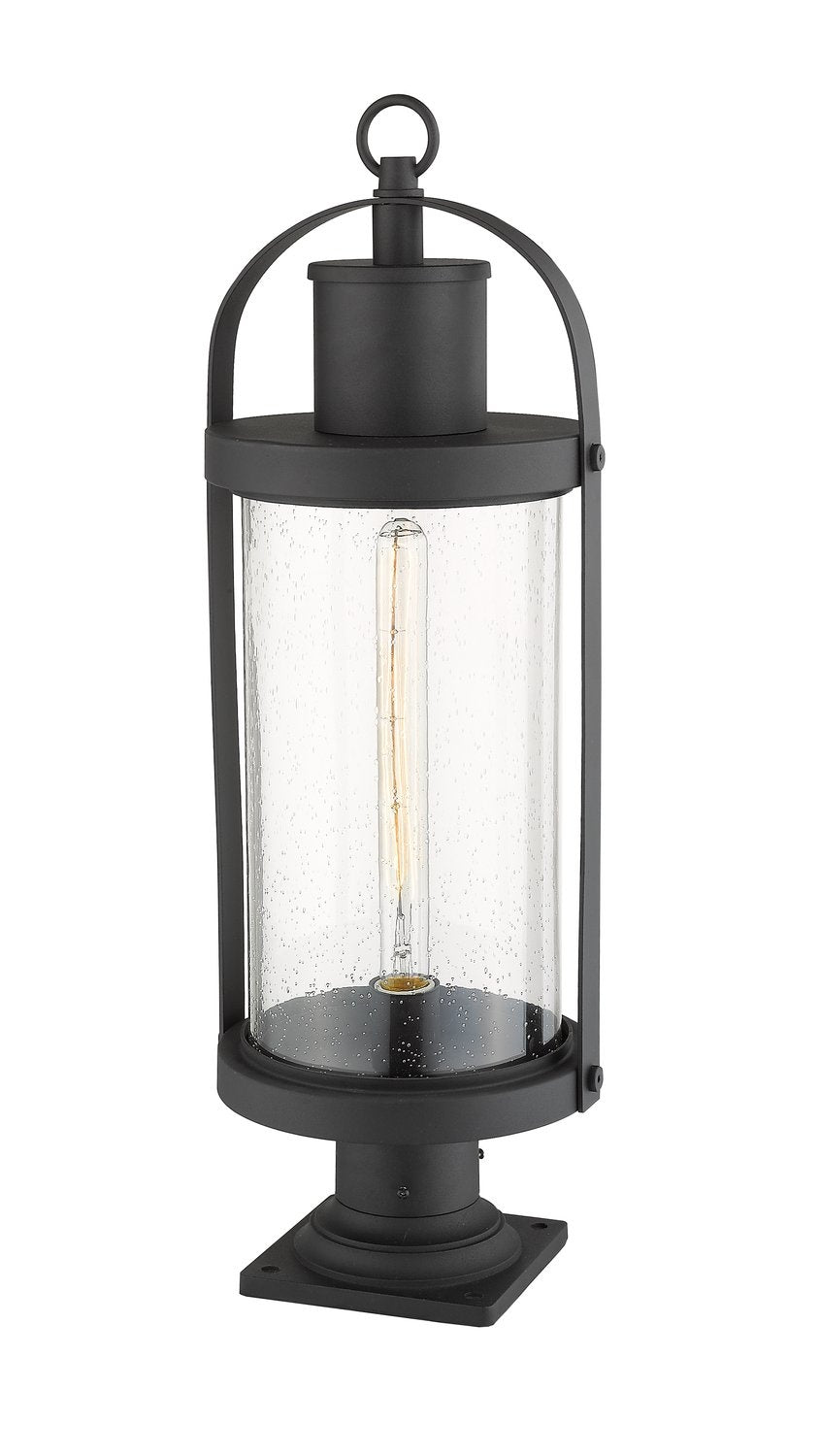 Z-LITE ROUNDHOUSE OUTDOOR PIER MOUNTED FIXTURE - 533PM | 569PHB-533PM-BK