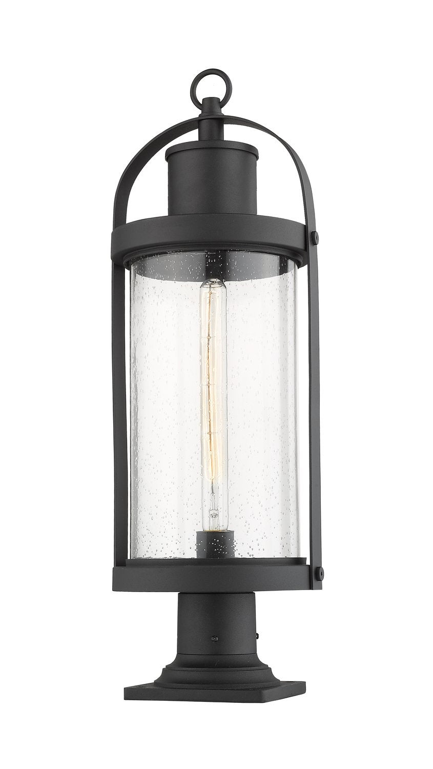 Z-LITE ROUNDHOUSE OUTDOOR PIER MOUNTED FIXTURE - 533PM | 569PHB-533PM-BK - Post
