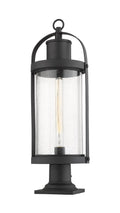 Z-LITE ROUNDHOUSE OUTDOOR PIER MOUNTED FIXTURE - 533PM | 569PHB-533PM-BK - Post