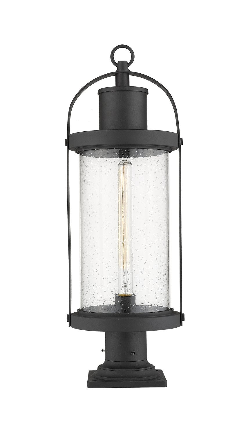 Z-LITE ROUNDHOUSE OUTDOOR PIER MOUNTED FIXTURE - 533PM | 569PHB-533PM-BK