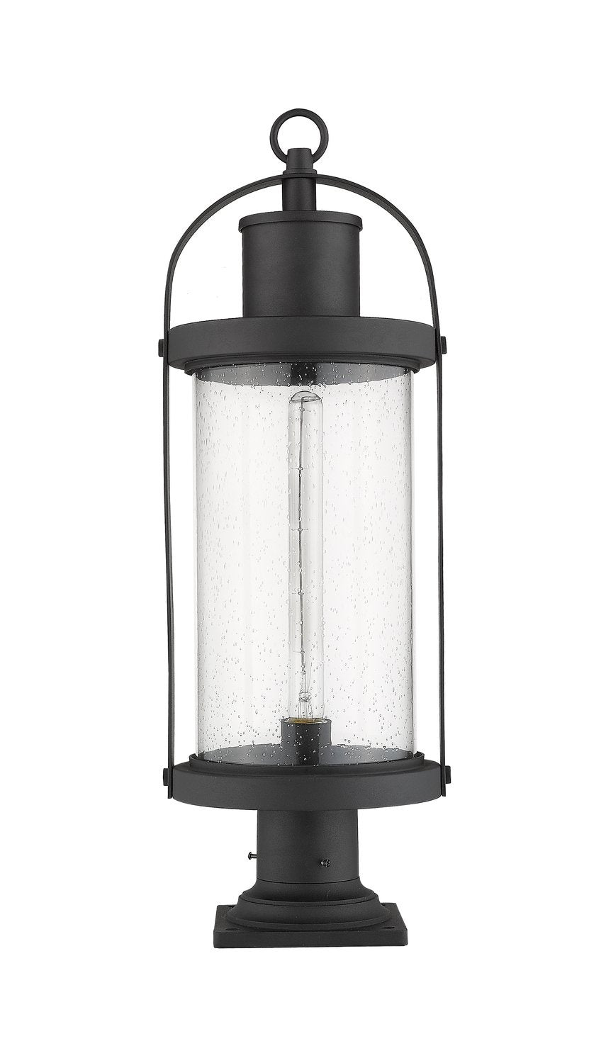 Z-LITE ROUNDHOUSE OUTDOOR PIER MOUNTED FIXTURE - 533PM | 569PHB-533PM-BK