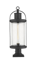 Z-LITE ROUNDHOUSE OUTDOOR PIER MOUNTED FIXTURE - 533PM | 569PHB-533PM-BK - Post