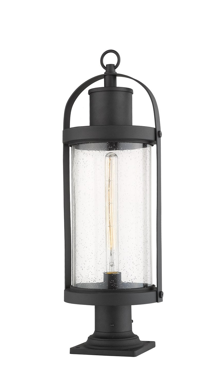 Z-LITE ROUNDHOUSE OUTDOOR PIER MOUNTED FIXTURE - 533PM | 569PHB-533PM-BK