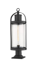 Z-LITE ROUNDHOUSE OUTDOOR PIER MOUNTED FIXTURE - 533PM | 569PHB-533PM-BK