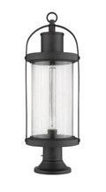 Z-LITE ROUNDHOUSE OUTDOOR PIER MOUNTED FIXTURE - 553PM | 569PHB-553PM-BK - Post