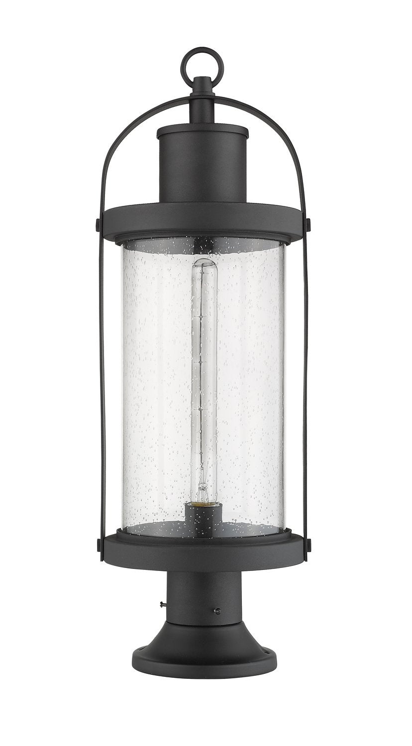 Z-LITE ROUNDHOUSE OUTDOOR PIER MOUNTED FIXTURE - 553PM | 569PHB-553PM-BK - Post