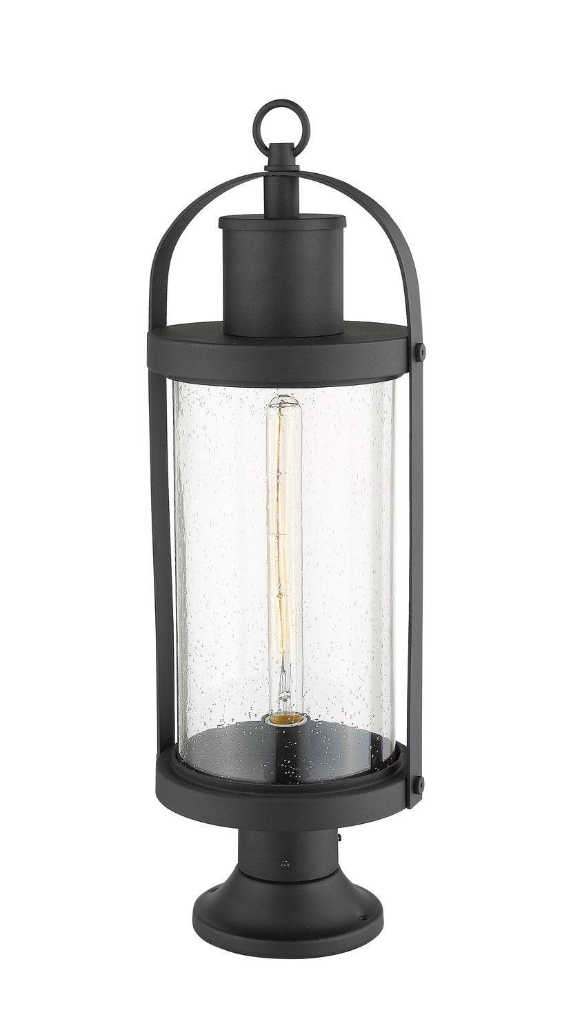 Z-LITE ROUNDHOUSE OUTDOOR PIER MOUNTED FIXTURE - 553PM | 569PHB-553PM-BK - Post