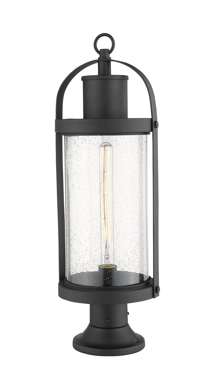 Z-LITE ROUNDHOUSE OUTDOOR PIER MOUNTED FIXTURE - 553PM | 569PHB-553PM-BK - Post