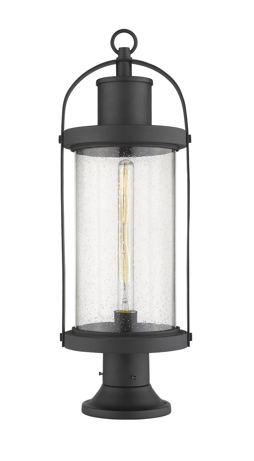 Z-LITE ROUNDHOUSE OUTDOOR PIER MOUNTED FIXTURE - 553PM | 569PHB-553PM-BK - Post