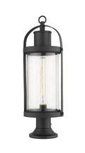 Z-LITE ROUNDHOUSE OUTDOOR PIER MOUNTED FIXTURE - 553PM | 569PHB-553PM-BK - Post