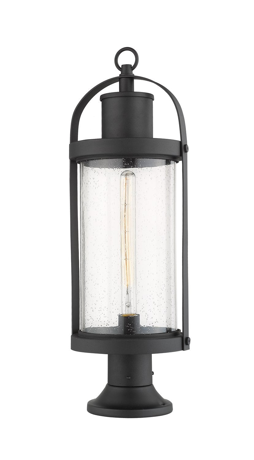 Z-LITE ROUNDHOUSE OUTDOOR PIER MOUNTED FIXTURE - 553PM | 569PHB-553PM-BK - Post