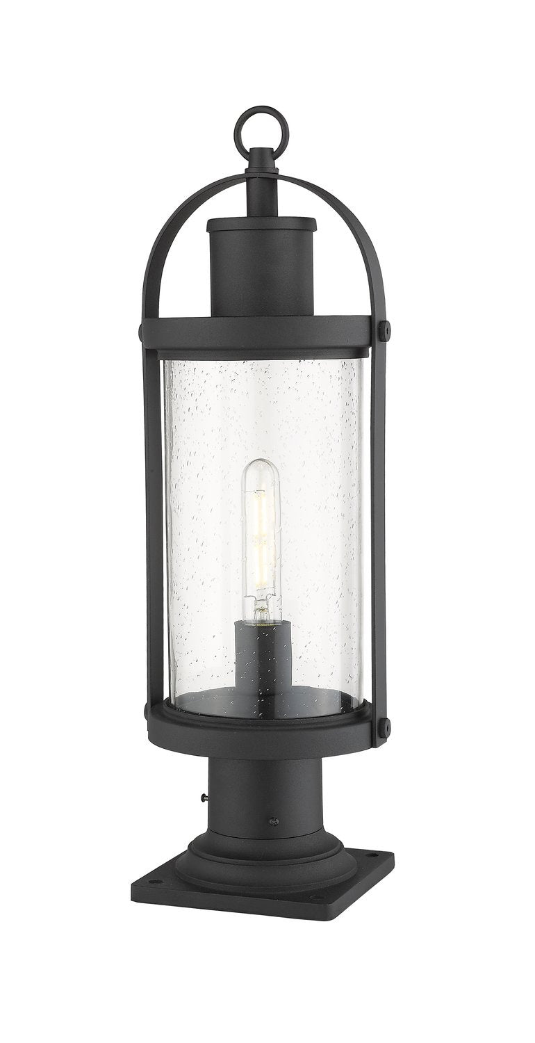 Z-LITE ROUNDHOUSE OUTDOOR PIER MOUNTED FIXTURE - 533PM | 569PHM-533PM-BK - Post
