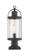 Z-LITE ROUNDHOUSE OUTDOOR PIER MOUNTED FIXTURE - 533PM | 569PHM-533PM-BK