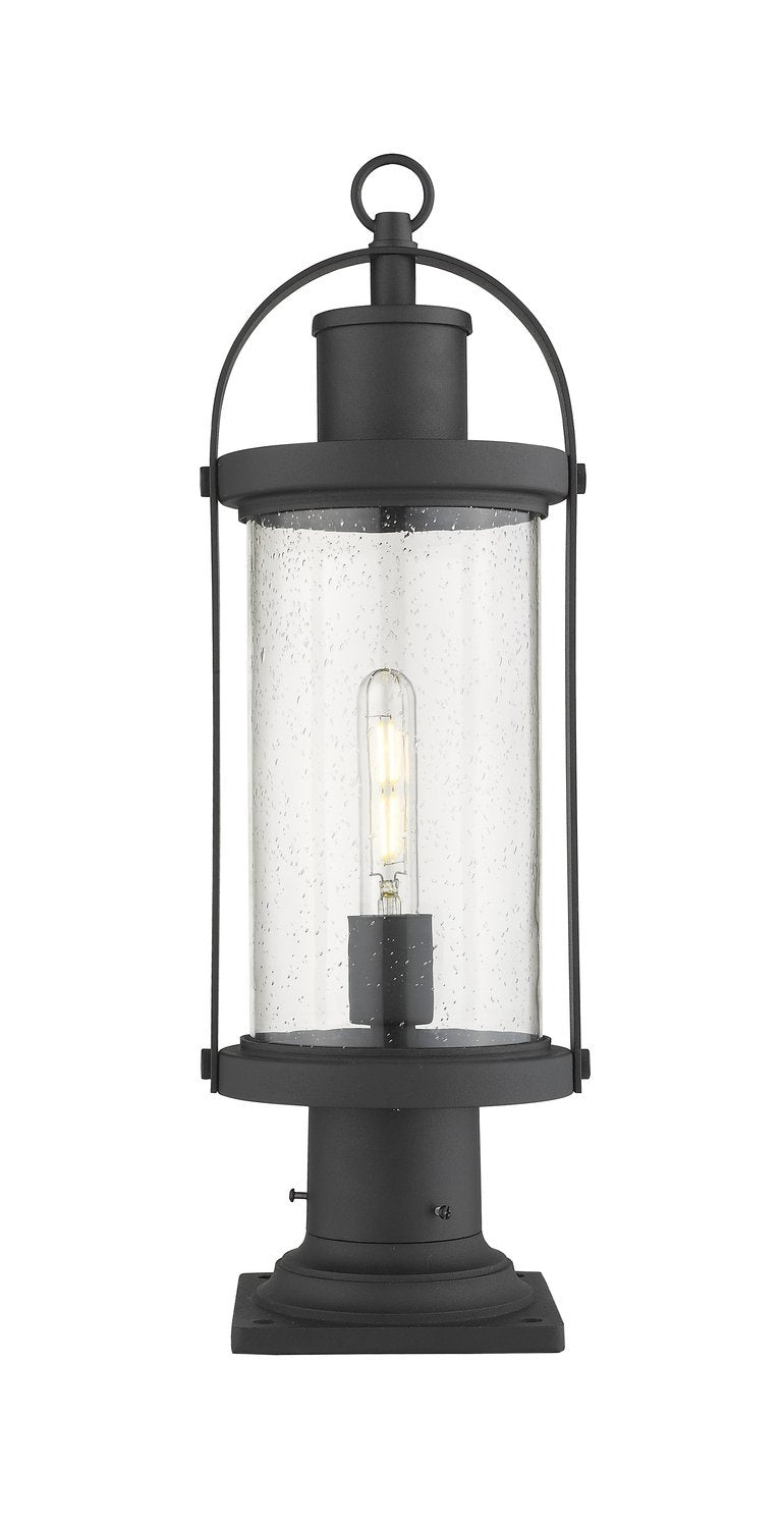 Z-LITE ROUNDHOUSE OUTDOOR PIER MOUNTED FIXTURE - 533PM | 569PHM-533PM-BK - Post