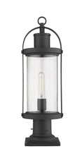 Z-LITE ROUNDHOUSE OUTDOOR PIER MOUNTED FIXTURE - 533PM | 569PHM-533PM-BK - Post