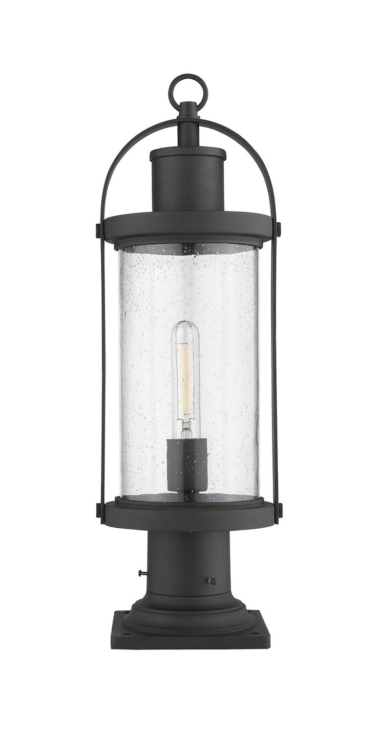 Z-LITE ROUNDHOUSE OUTDOOR PIER MOUNTED FIXTURE - 533PM | 569PHM-533PM-BK - Post