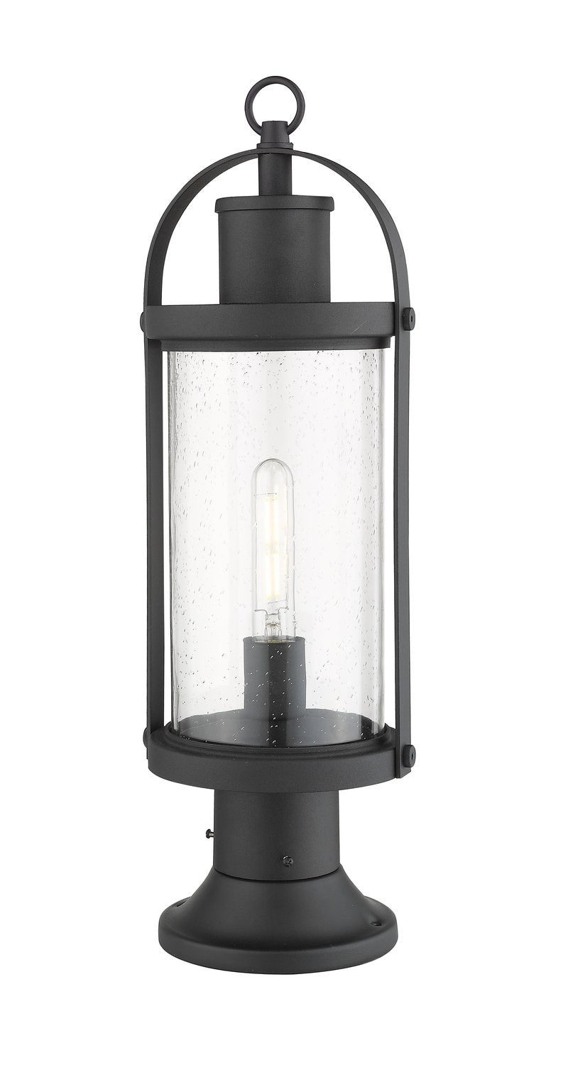 Z-LITE ROUNDHOUSE OUTDOOR PIER MOUNTED FIXTURE - 553PM | 569PHM-553PM-BK - Post