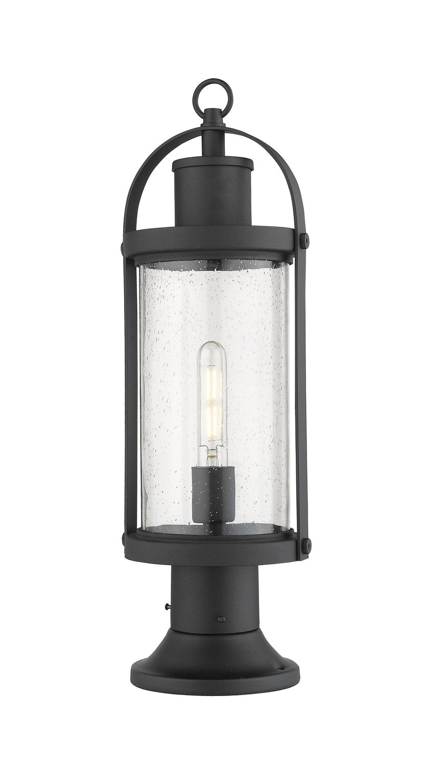 Z-LITE ROUNDHOUSE OUTDOOR PIER MOUNTED FIXTURE - 553PM | 569PHM-553PM-BK - Post